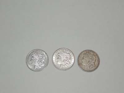 3 - 1921 MORGAN SILVER DOLLAR - ALL 3 D - DENVER - EAGLE - $1