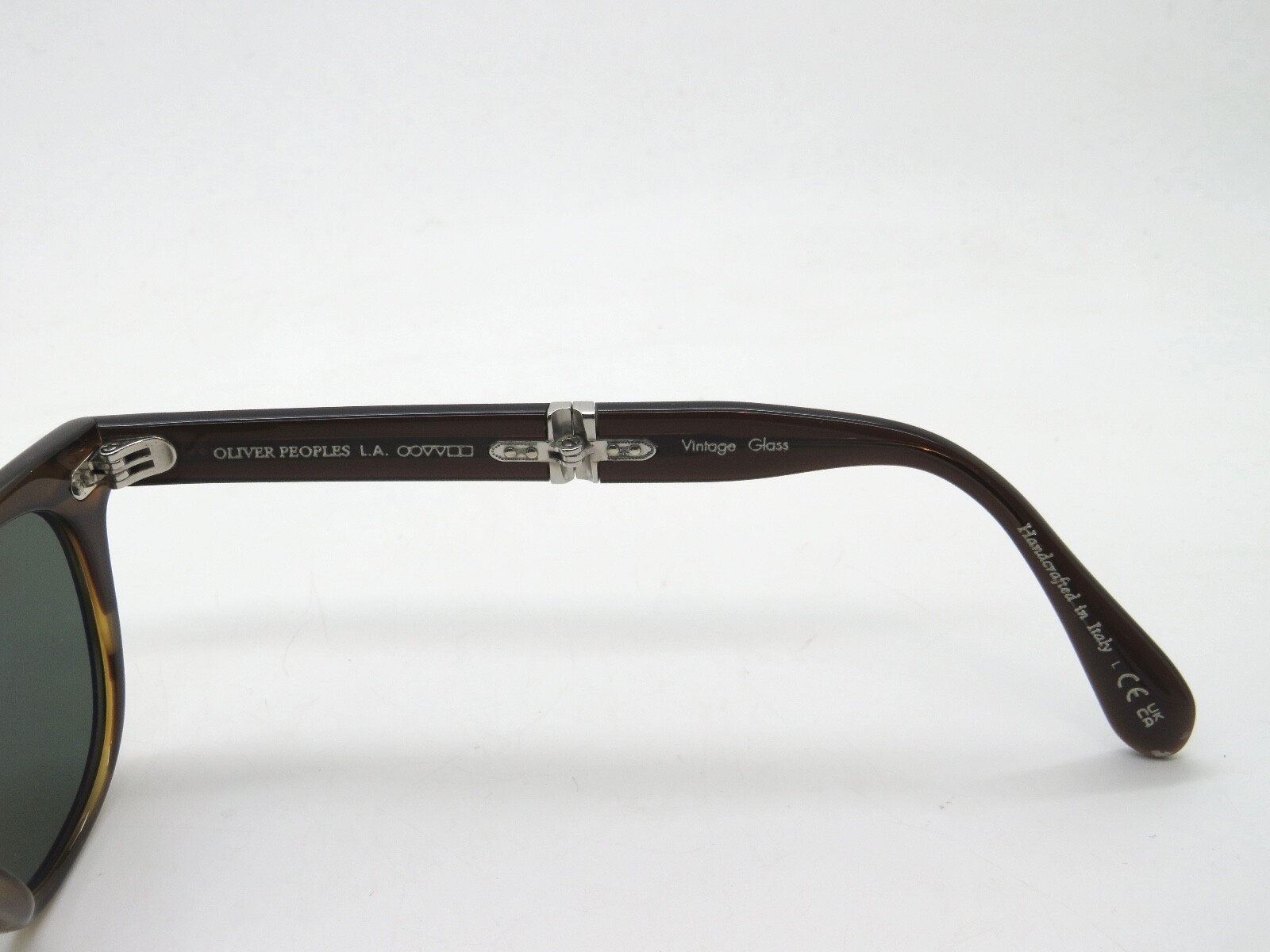 Pre-owned Oliver Peoples Sheldrake 1950 Ov5471su 167752 Bark/g-15 47mm Folding Sunglasses In Green