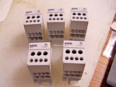 5) NEW Auxel Power Distribution Block 38049 600V 80A 1 Phase 4 Outputs  LOT OF 5
