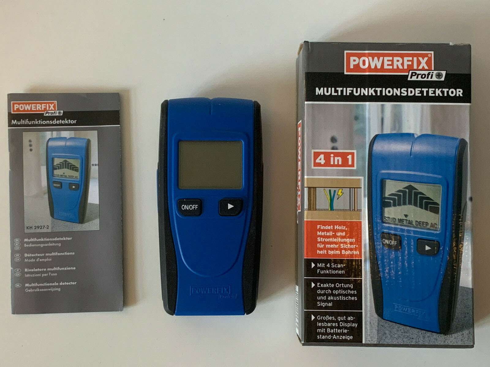 Powerfix Profi+ Multifunktionsdetektor 4 in 1 Messgerät Ortungsgerät Prüfgerät