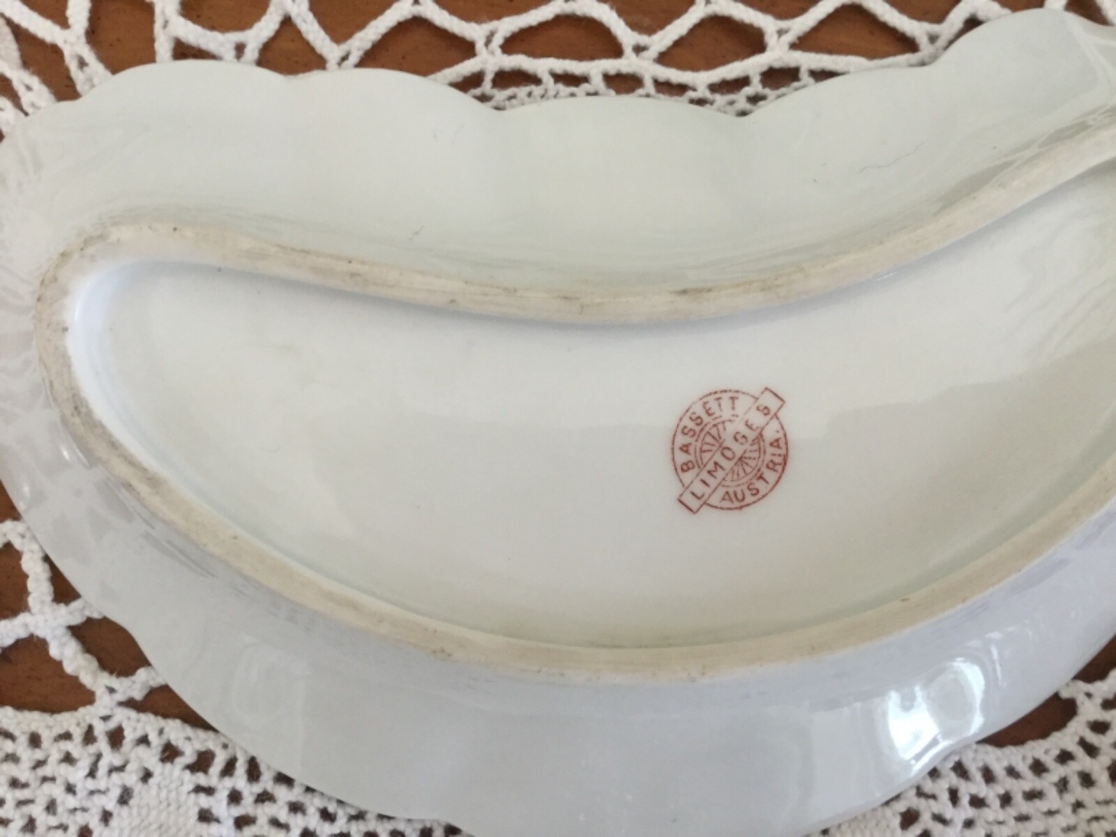 Bassett Limoges Austria  Purple Violets Trinket Dish