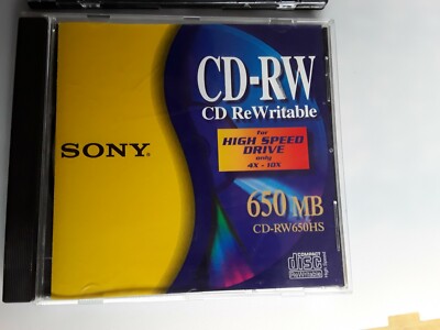 Lot of 2  650MB 4x-10x Compatible CD-RW Rewritable compact discs