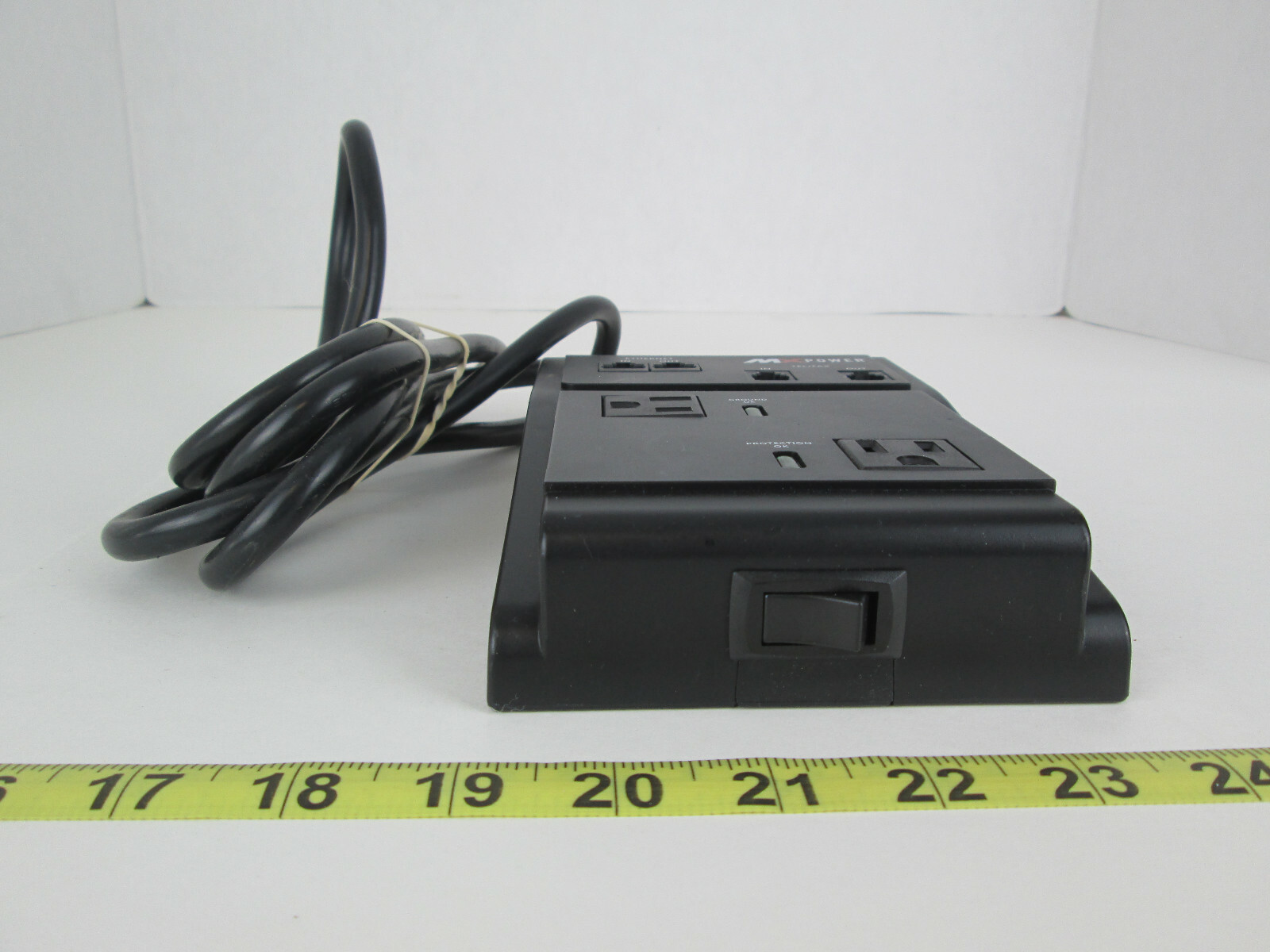 MXPower MX Power Surge Protector Two Outlets Ethernet In Out Telephone Fax T