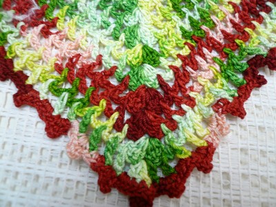 Lot 5 Pc Vtg Christmas Crochet Trivet Hot Pad Dish Cloth Red Green Crocheted