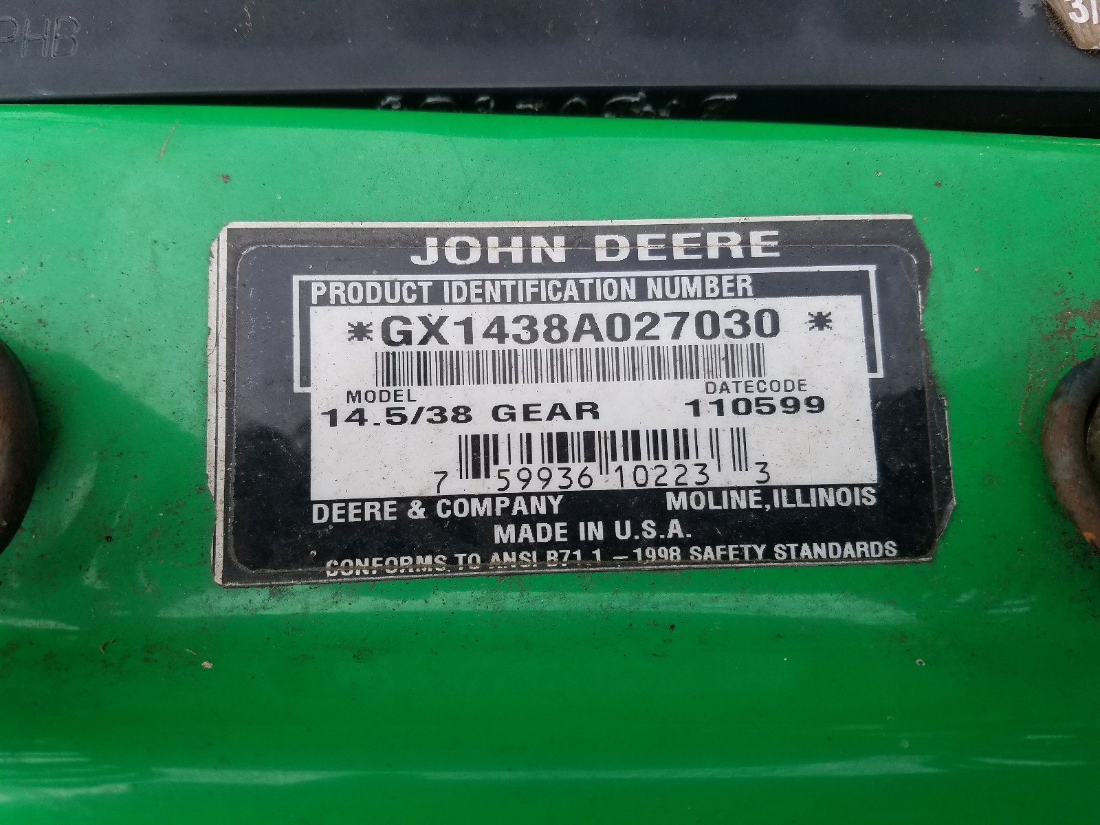 John Deere Saber 1438 38