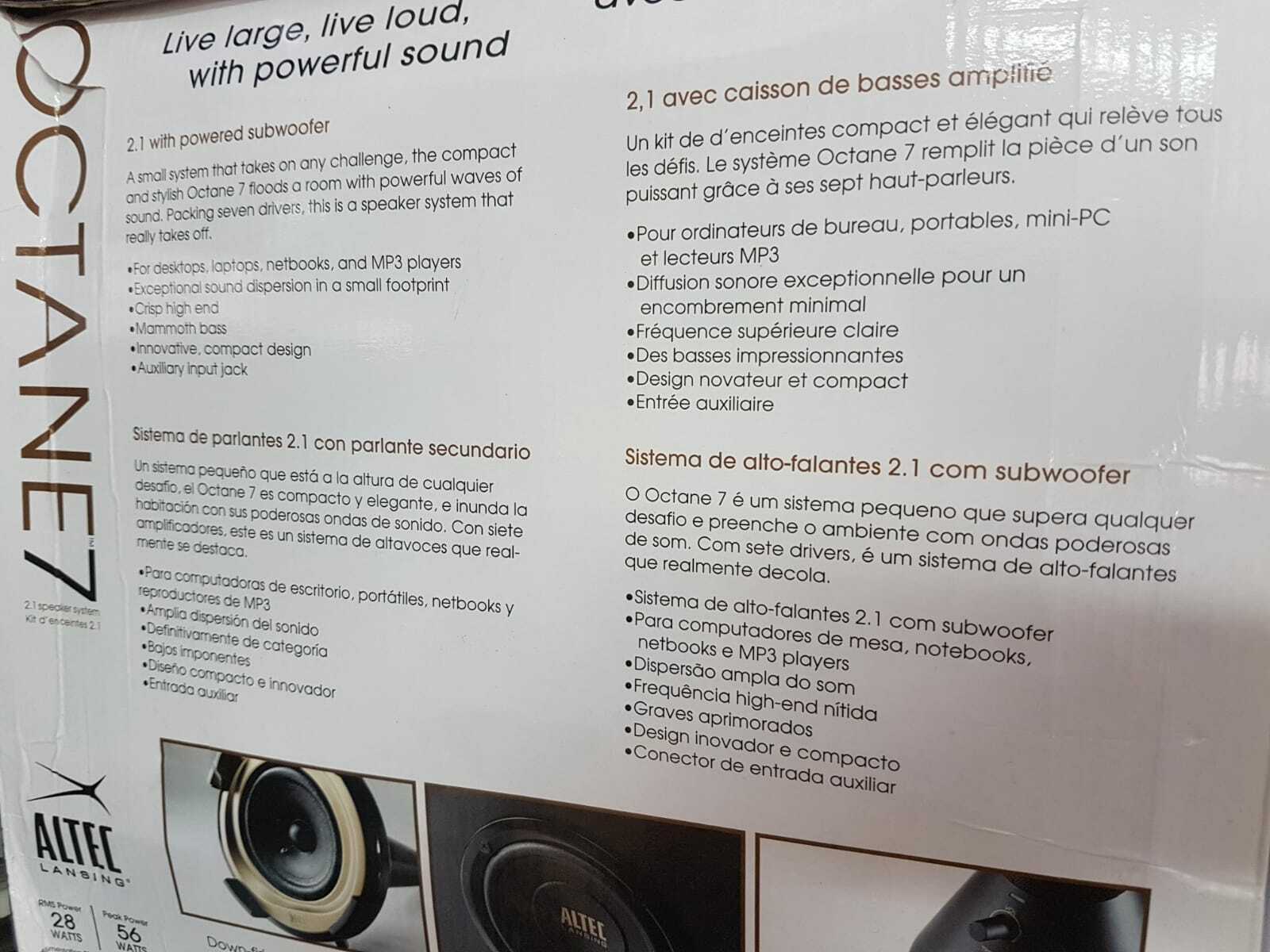 ✔️ ALTEC LANSING VS4621 OCTANE 7 , 2.1 
