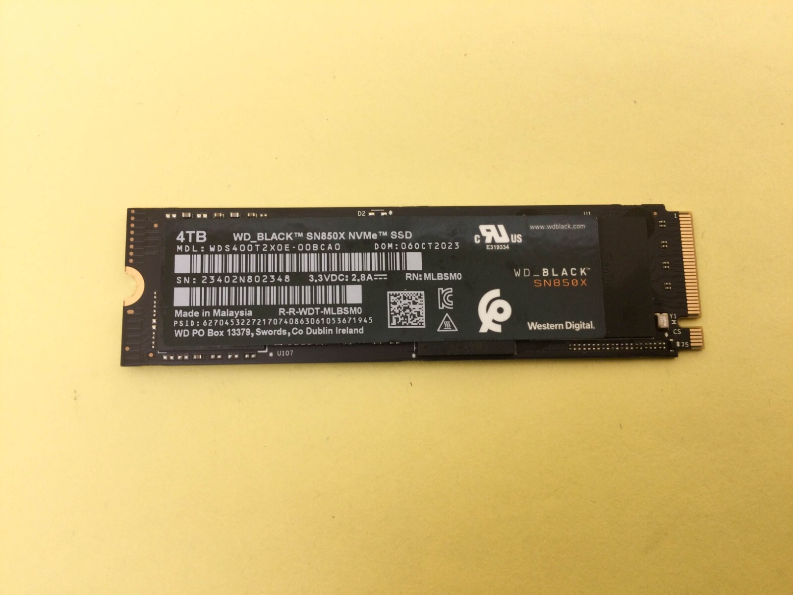 WD BLACK SN850X 4TB PCIE4.0 NVMe M.2 2280 SSD WDS400T2X0E WD BLACK SN850X 4TB PCIE4.0 NVMe M.2 2280 SSD WDS400T2X0E