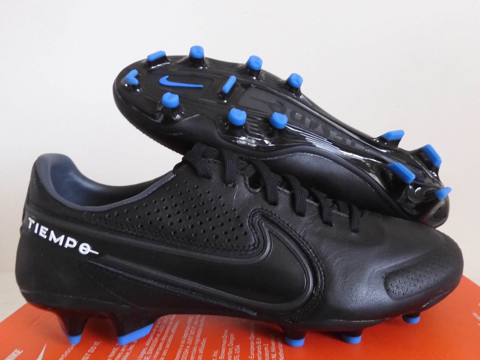 シューズ NIKE TIEMPO LEGEND 9 PRO HG \"Black Blue\" Nike Tiempo Legend 9 Pro FG Black Blue Hero for Sale