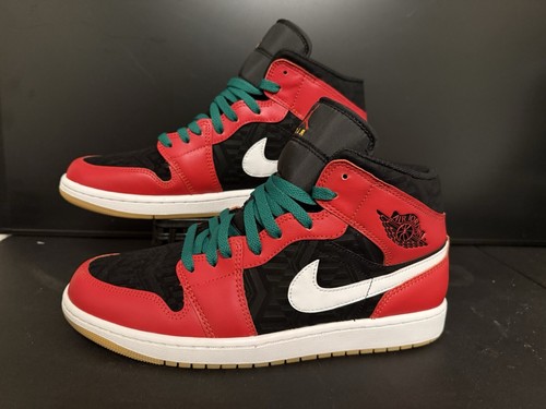 Nike Air Jordan 1 Mid SE Shoes Black Fire Red White DQ8417