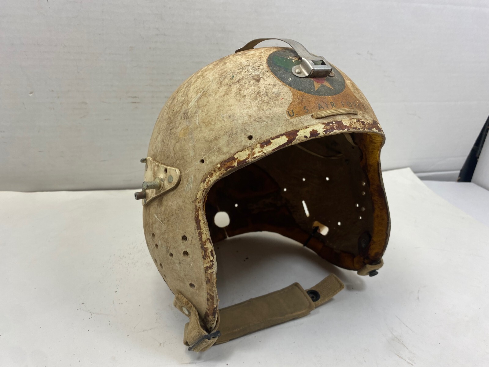 WW2 P-4 Flight Helmet, MB-4 Shell LARGE used and abused | eBay