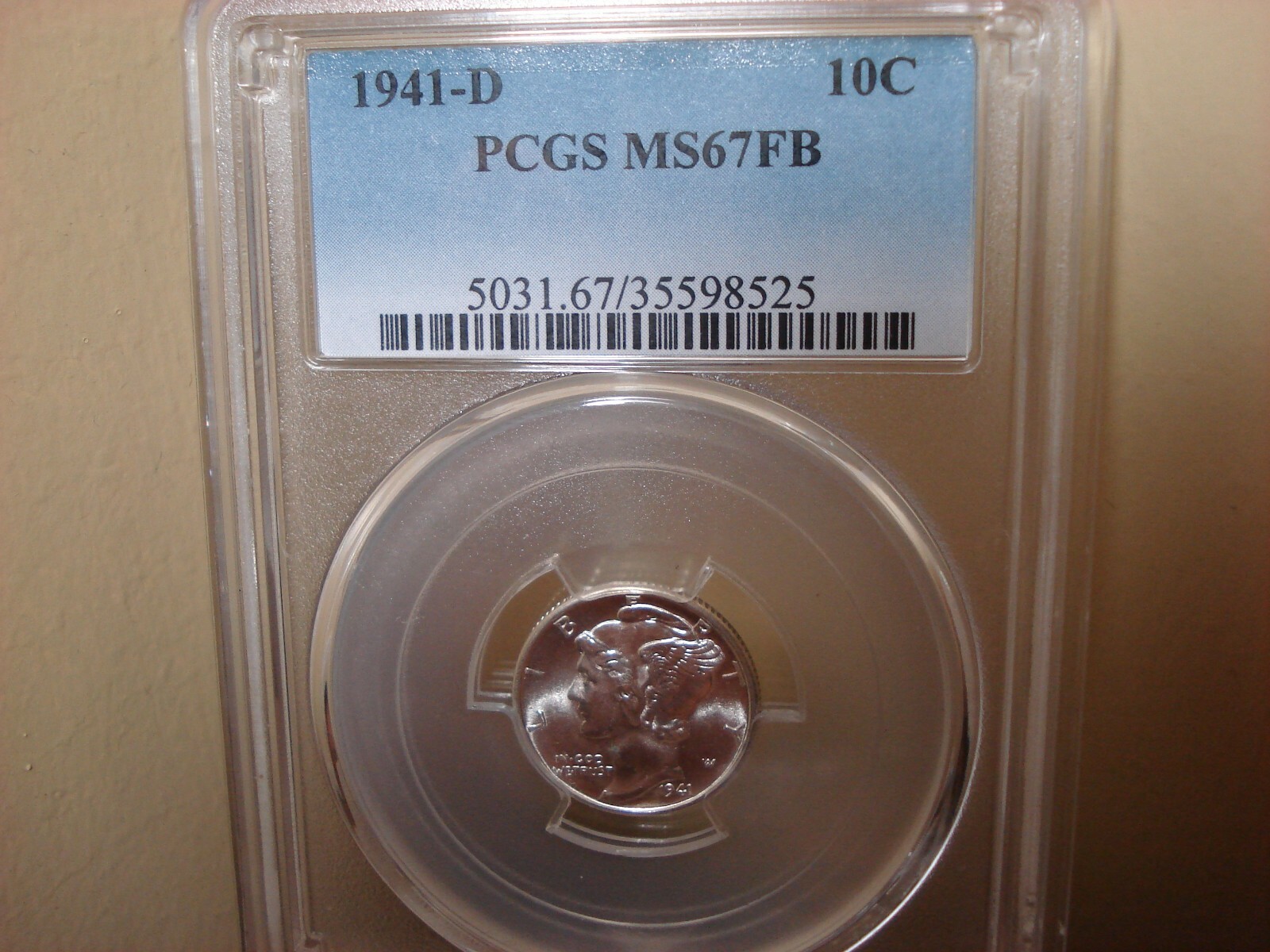 1941 D Mercury Dime PCGS MS 67 FB 10c 35598525 02232019
