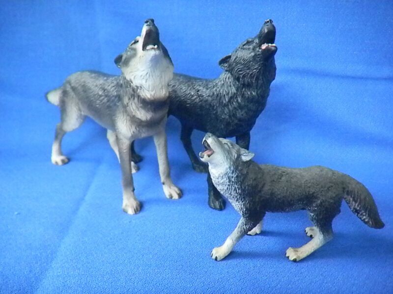 Breyer Companion Howling Wolf Pack Black Diego, Grey and Safari Cub Lot