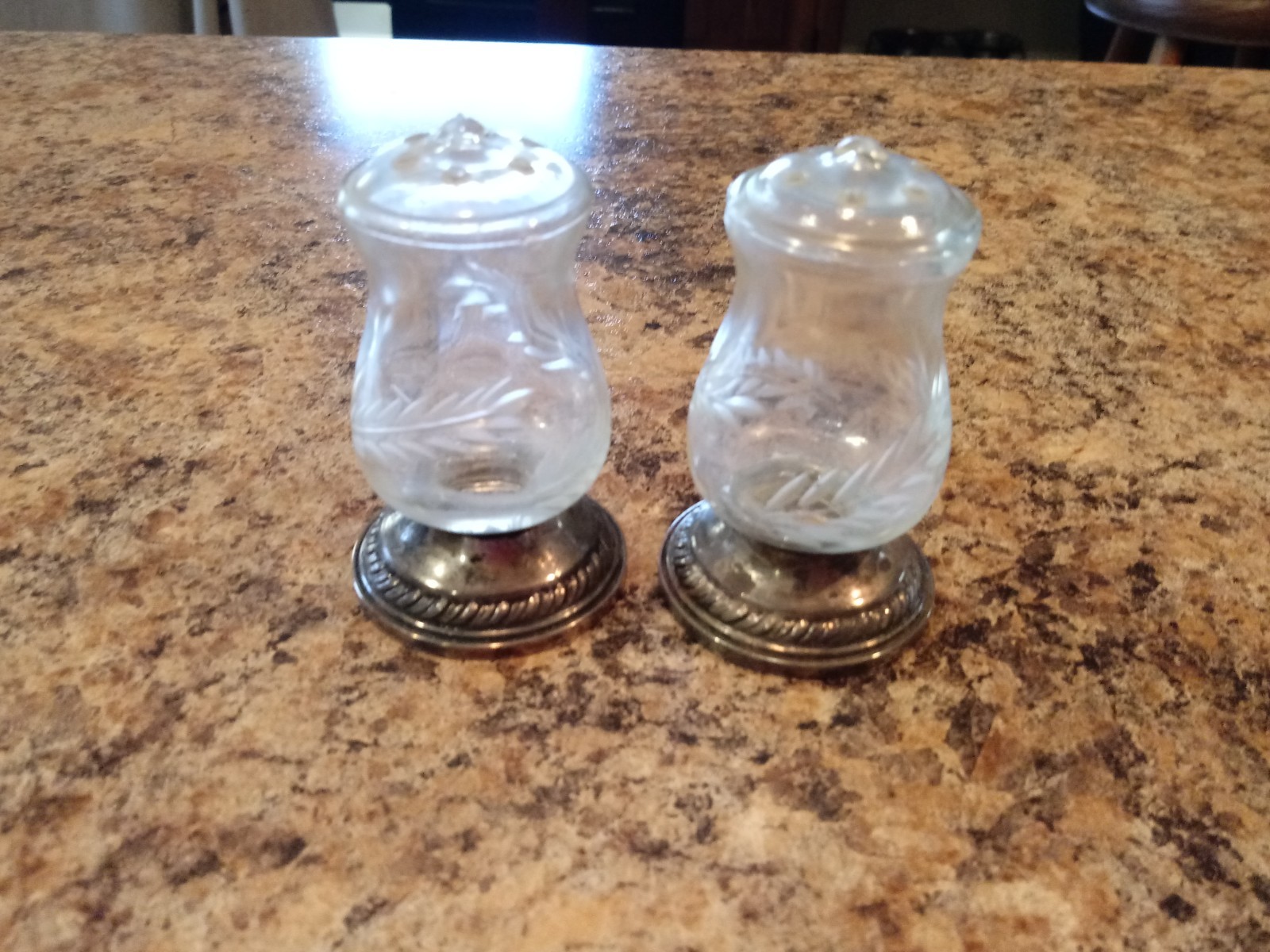Vintage Newport Sterling silver Quaker Hurricane Lamp  salt & pepper shakers