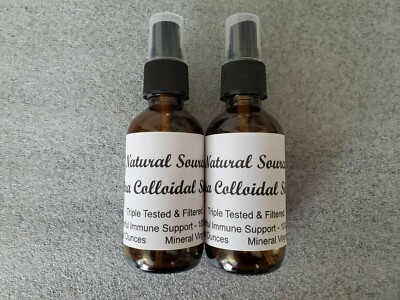 Two Bottles Of Natural Source Ultra Colloidal Silver 1000 PPM - 2oz Spray Bottle