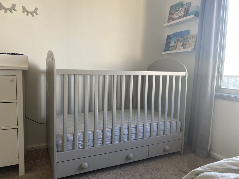 ikea grey cot