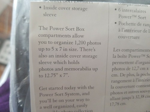 CREATIVE MEMORIES Power Sort Box w/Sort Dividers 1200 Photos storage