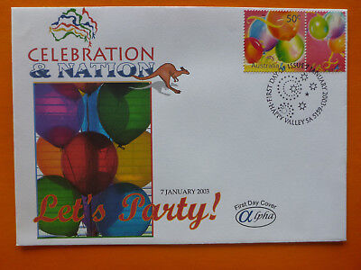 2003 ALPHA CELEBRATION & NATION LETS PARTY  ILLSUTRATED FDC