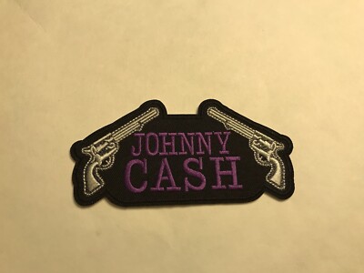 JOHNNY CASH EMBROIDERED SEW ON IRON ON PATCH