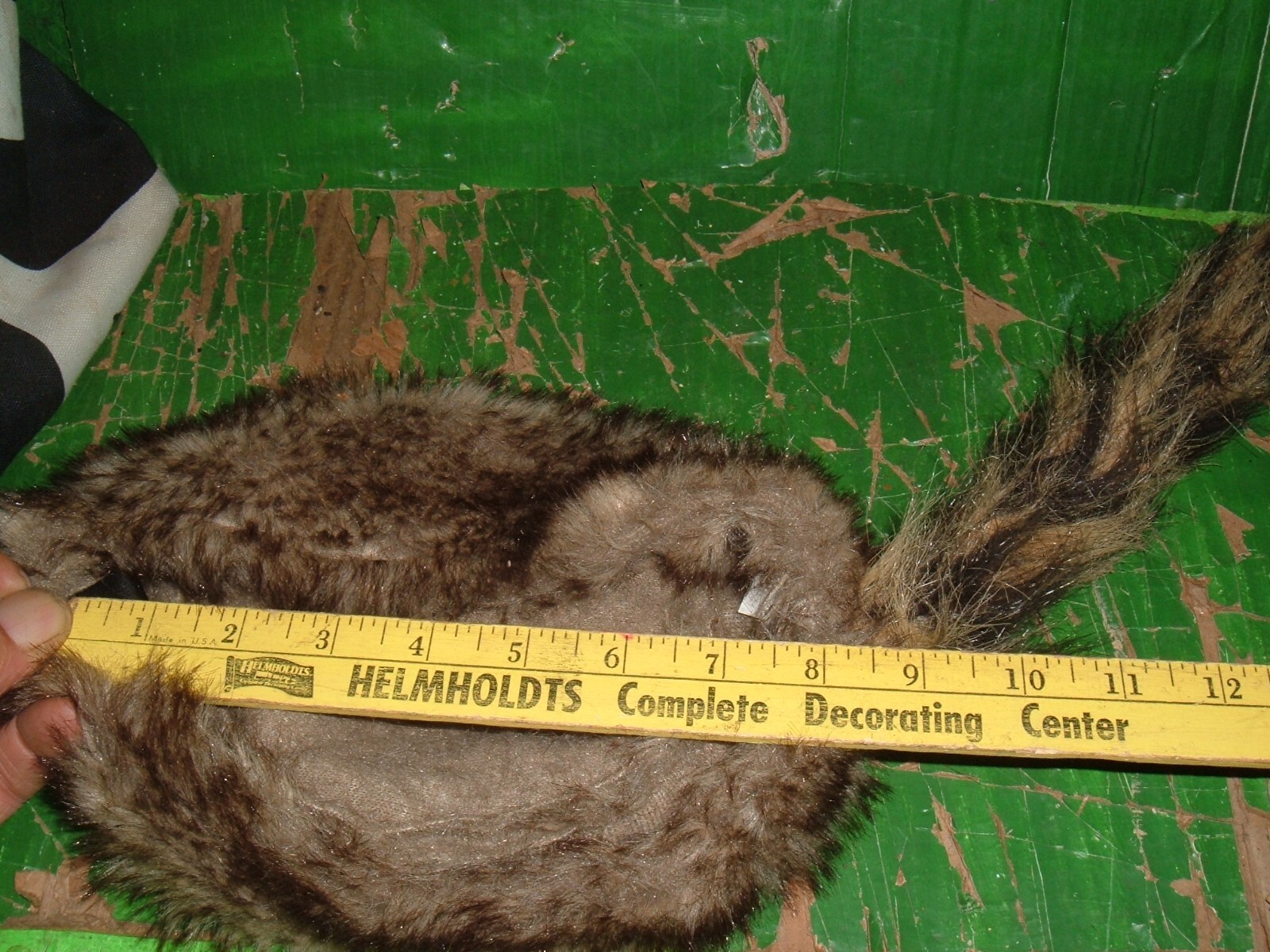 kids Raccoon Fur Hat With Raccoon Tail maybe faux fur?