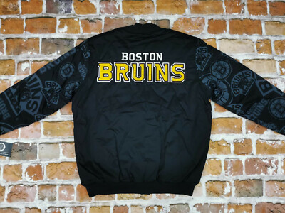 STARTER BOSTON BRUINS STARTER VINTAGE BOMBER USA NHL JACKET RETRO BEARS GREEN: L