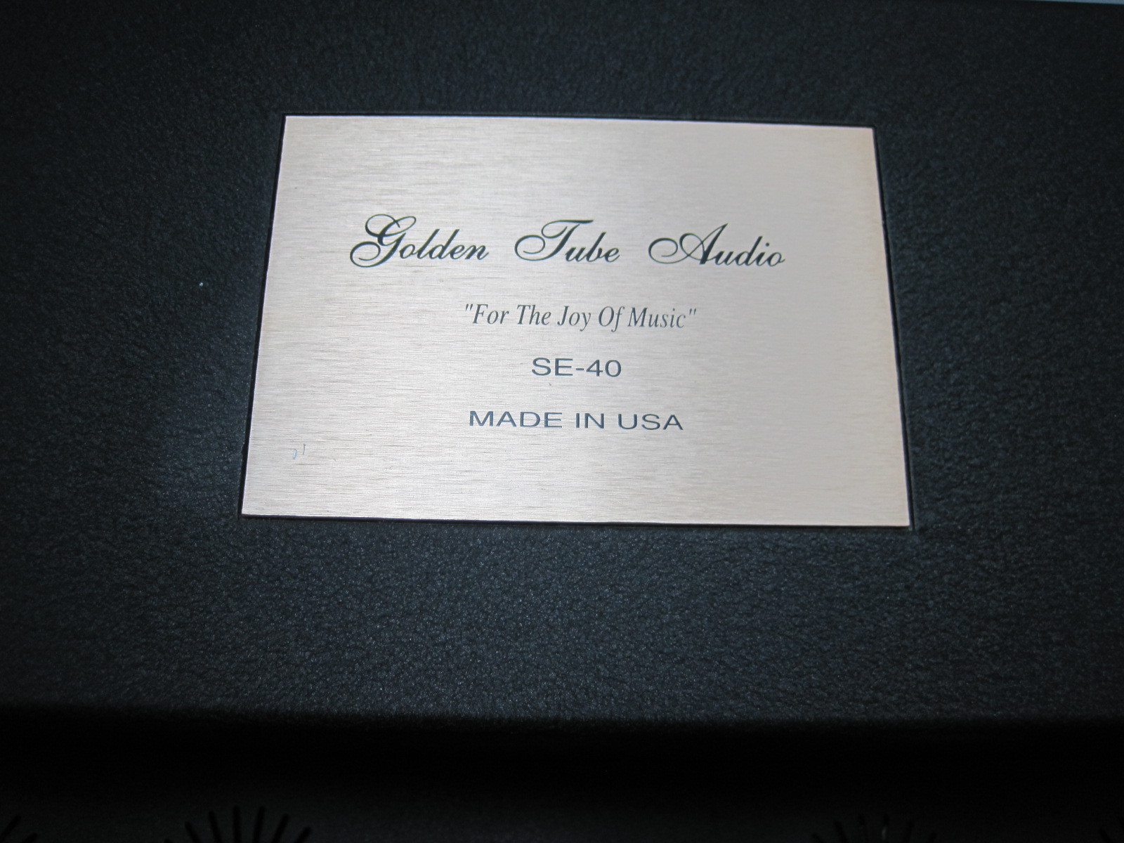 Golden Tube Audio Model SE-40= Single Ended 5881 Amplifier