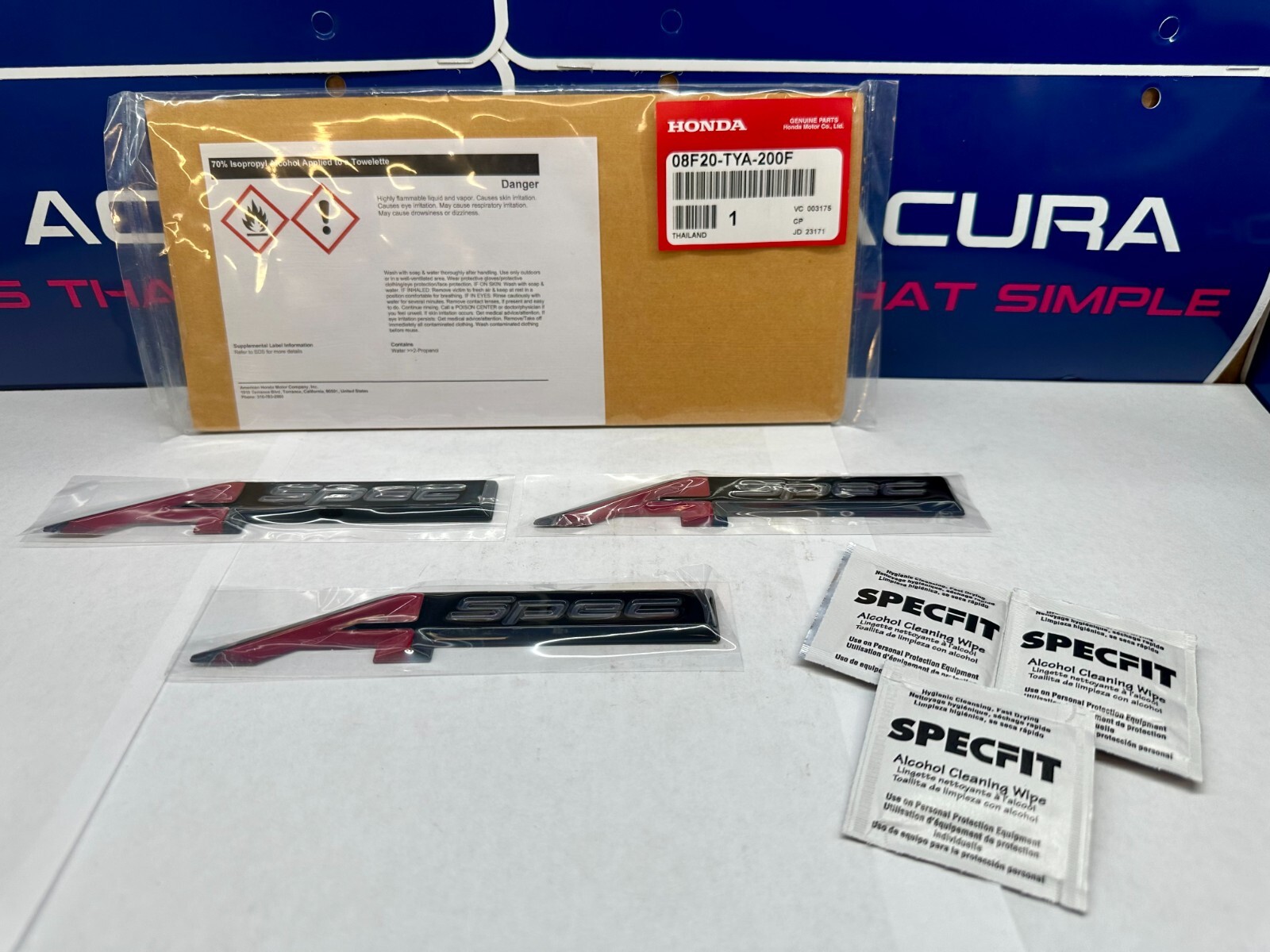 ブラック あち様 ACURA 2023-2025 BLACK A-SPEC EMBLEM KIT GENUINE OEM PART