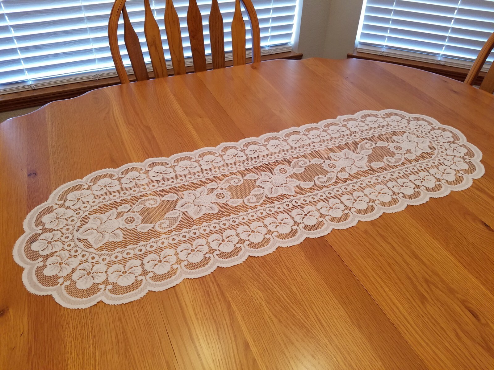 Nice White Lace Table Runner, 42.25