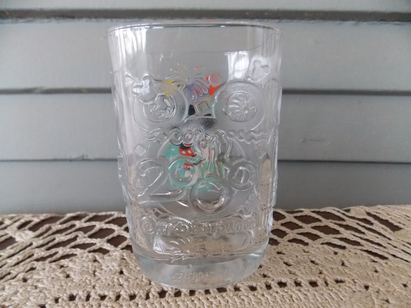 Vintage McDonald's 2000 Disney World Magic Kingdom Square Glass Tumbler Mickey