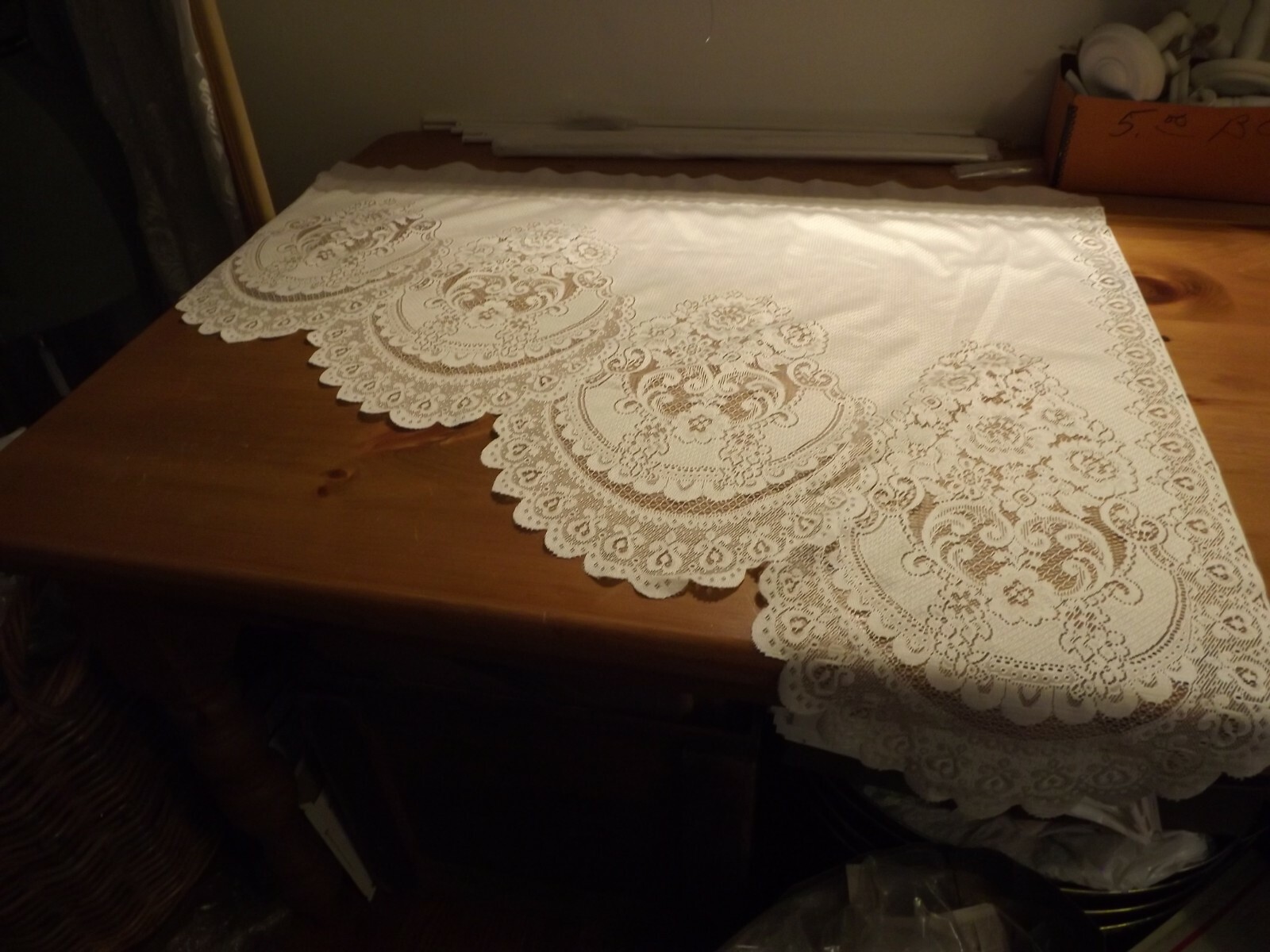 white LACE SWAG CURTAINS76Wx31.5