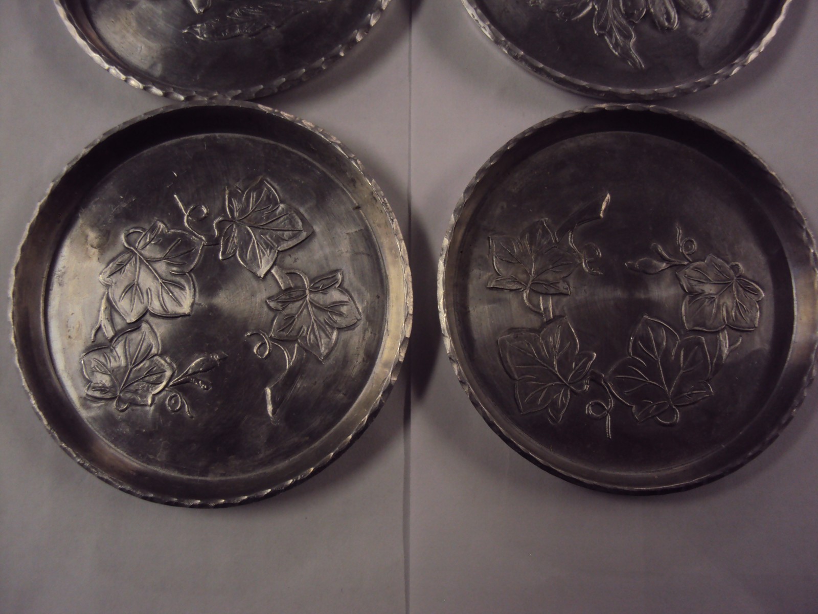 6 EVERLAST METAL HAND FORGED ALUMINUM coasters,Flowers & Fruit, leaves