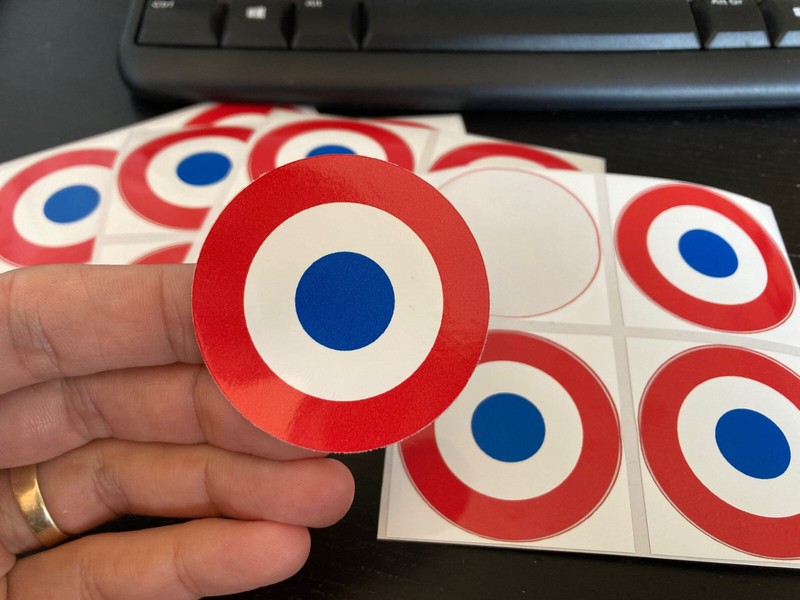 50 Autocollants Sticker Cocarde France (2 Cm) QualitÃ© Pro (066)