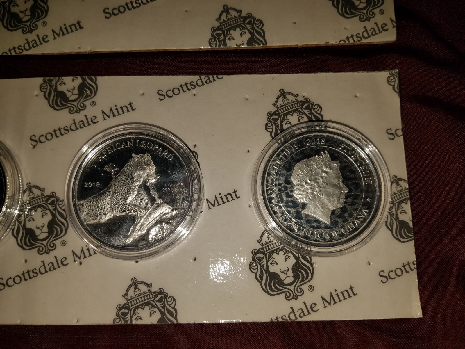 2017 & 2018 Ghana Leopard MintSealed 5 pk 1st & 2nd issue Yrs 1-5pk Each Yr .999