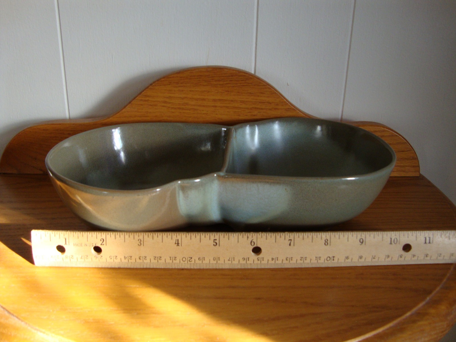Frankoma, 4QD, Prairie Green Divided Serving Dish.