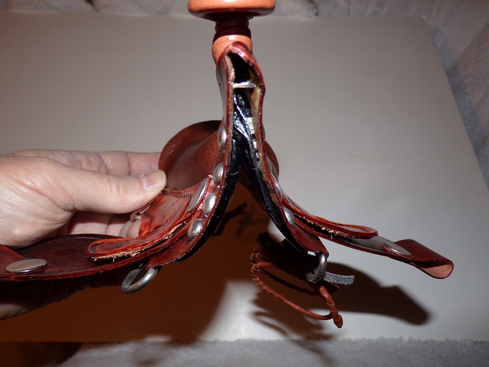 Colombian Leather Horse Saddle Miniature approx 6