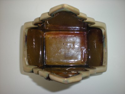 Vtg Majolica Napkin Holder PINE CONES