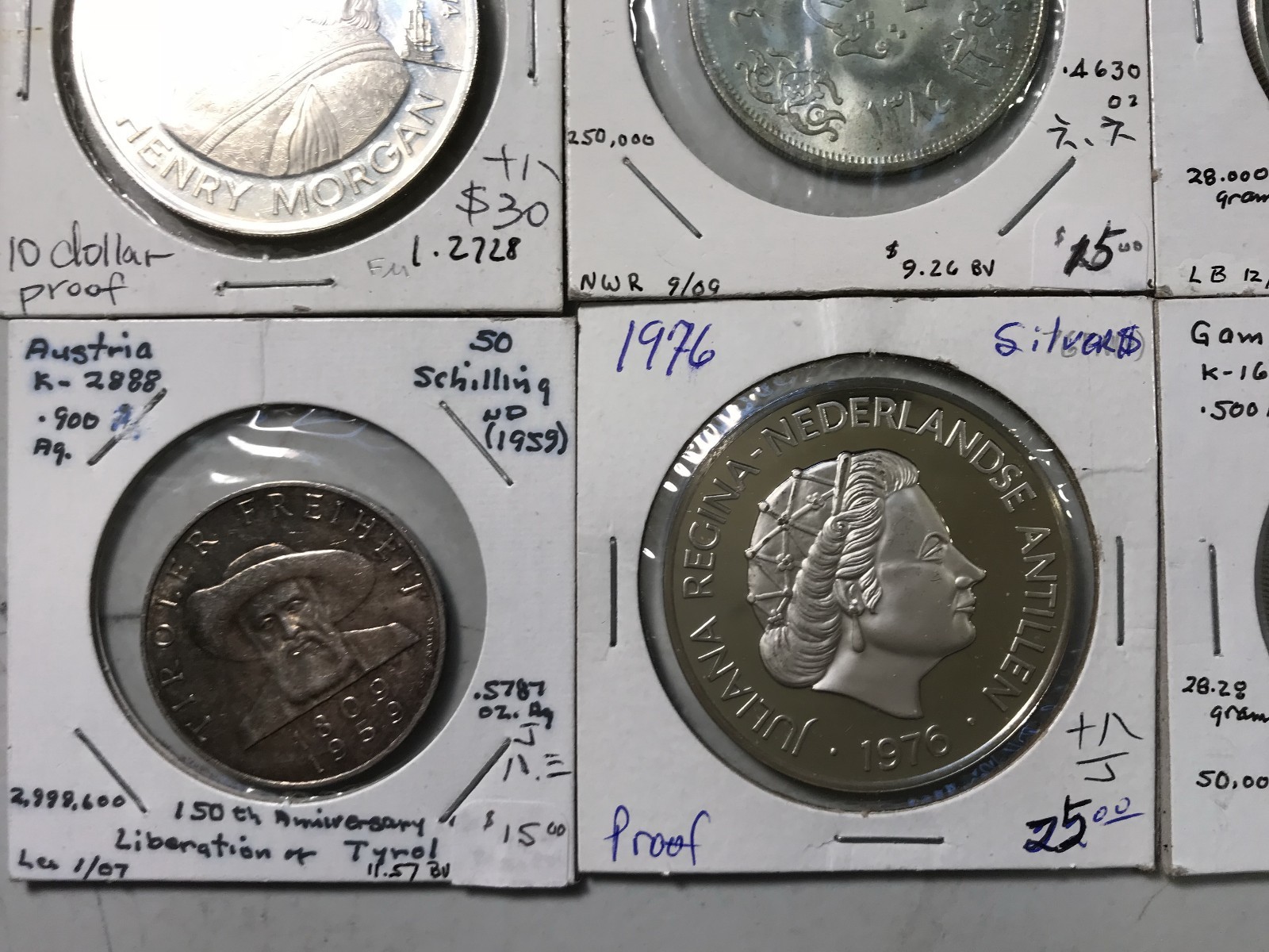 Jamaica Portugal Egypt and more 10 silver world coin lot Excellent high value