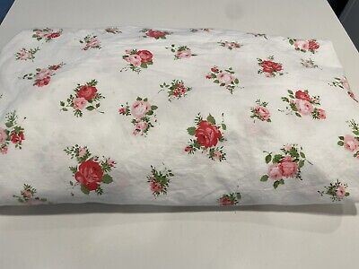 Vintage Lady Pepperell Full Double Fitted Sheet Pink Roses -Cottagecore