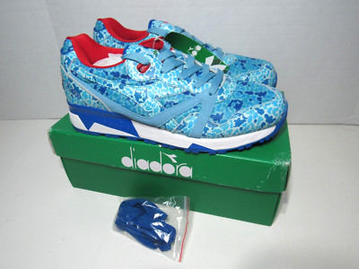 Diadora N9000 Heritage Avio Aqua Blue Camouflage Low Sneakers Mens Size 9.5 New