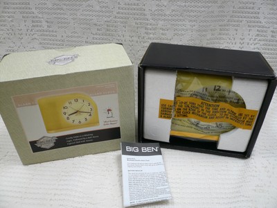 Big Ben Moon Beam 1950 Style Westclox Analog Alarm Clock Yellow Lighted Dial NIB