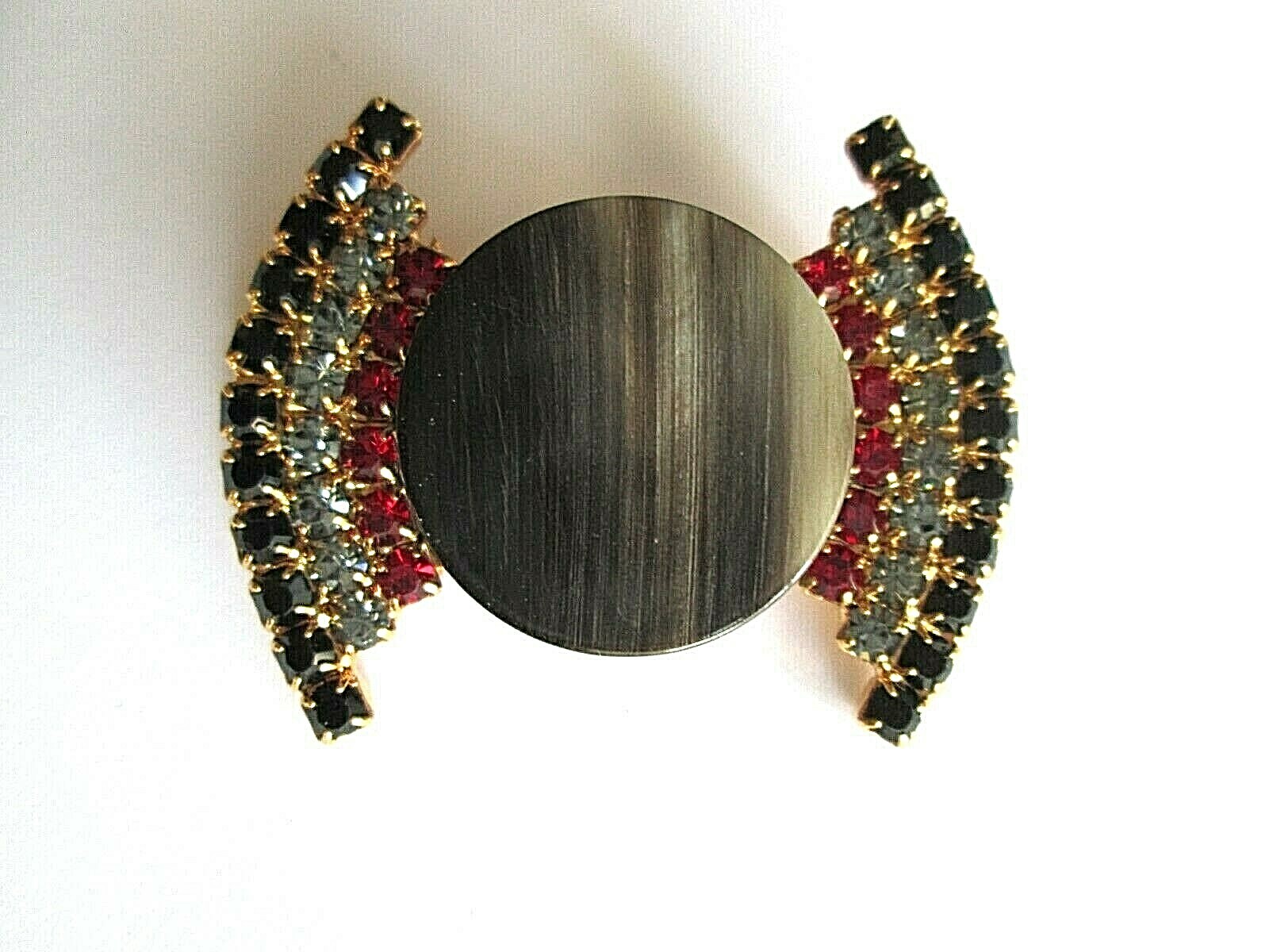 MARNI ブローチ MARNI Rhinestone & Resin Brooch Pin Signed Black Red Clear
