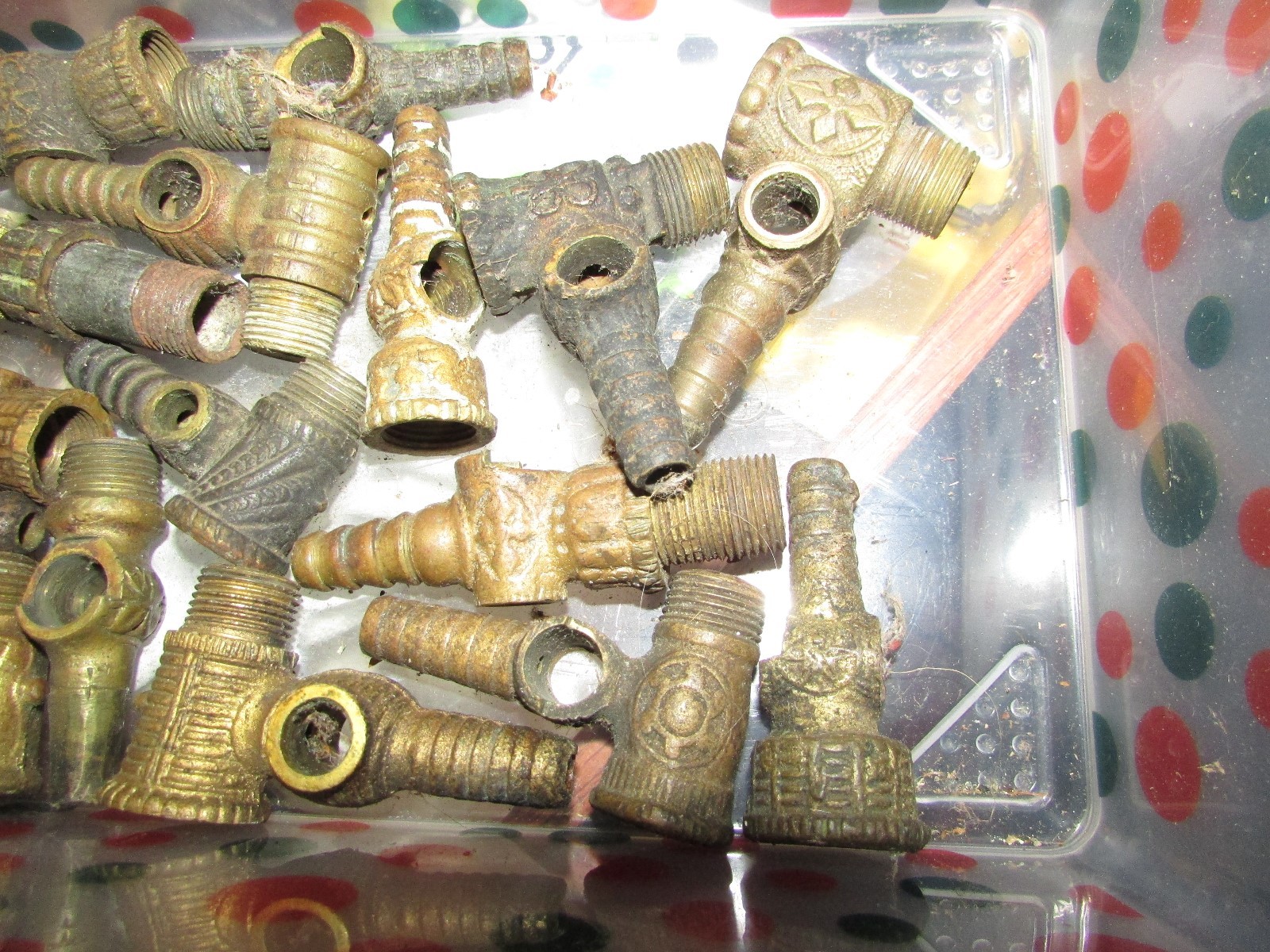 BUNCH OF PARTS FOR ANTIQUE GAS LIGHT FIXTURES