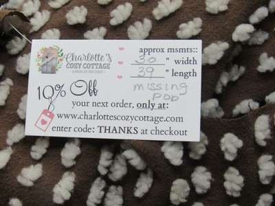 Chocolate Marshmallows Vintage Chenille Bedspread Craft Fabric Piece 30x39