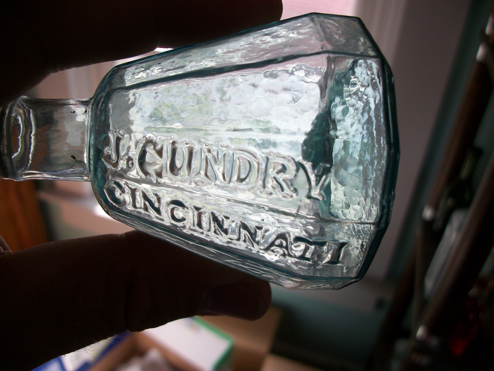 EXTREMELY RARE OPEN PONTIL J. GUNDRY CINCINNATI OHIO LARGE UMBRELLA INK SUPER!!