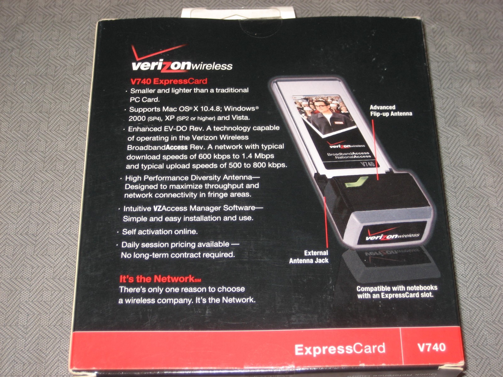 Verizon Wireless V740 3G EVDO ExpressCard, Mobile Broadband, Aircard Modem