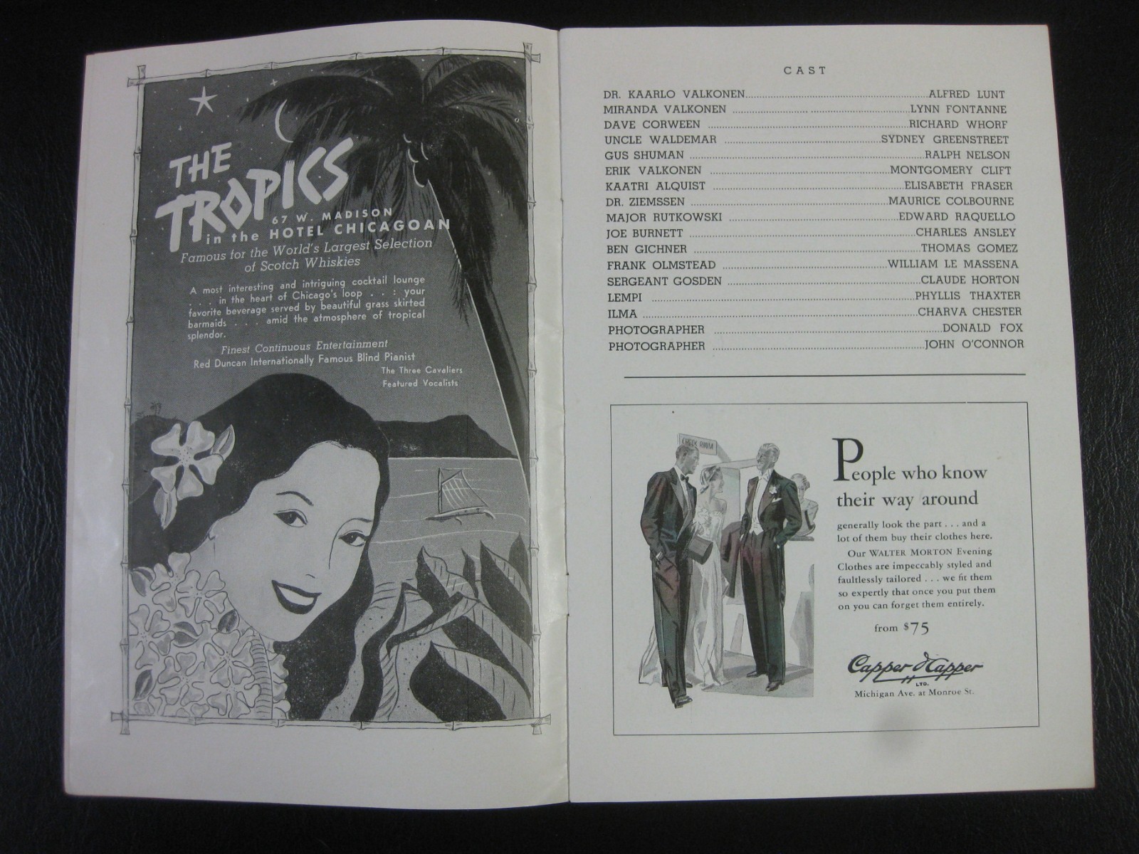 Vintage 1940 CHICAGO STAGEBILL Grand Opera House THERE SHALL BE NO LIGHT