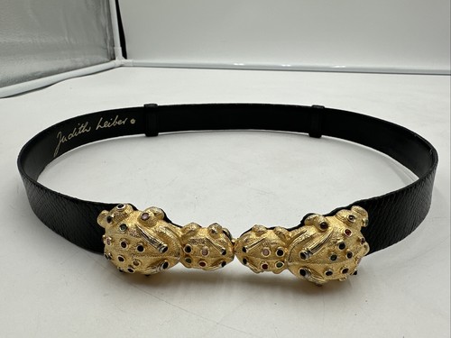 【保管袋付き】JUDITH LEIBER ベルト　ゴールド　ストーン　希少 保管袋付き】JUDITH LEIBER ベルト ゴールド ストーン 希少