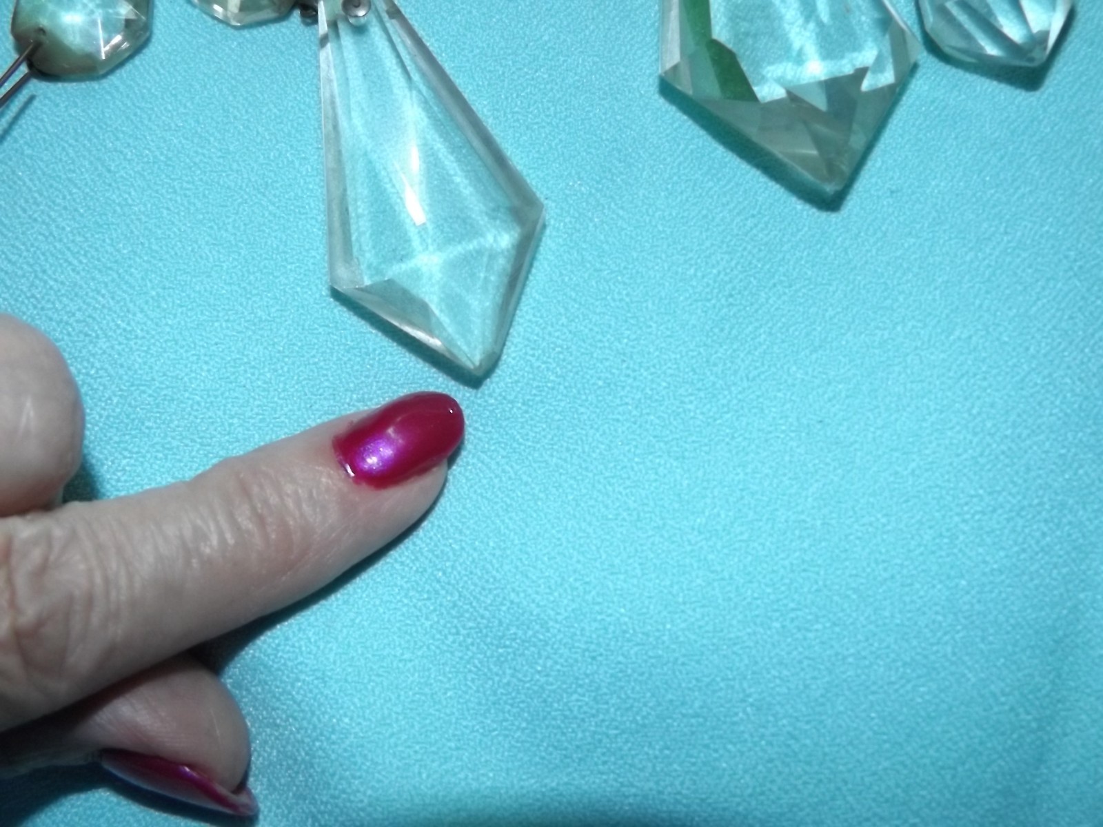 LOT ANTIQUE Vintage ICICLE Tear Drop TAPERED POINT Chandelier Lamp Parts #6