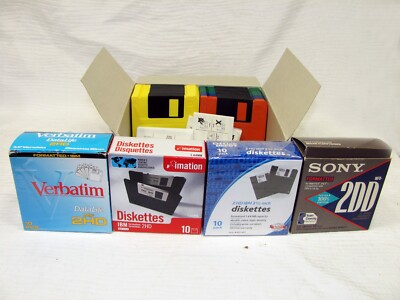 55 NOS Floppy Disks Diskettes MF2HD 1.44MB  IBM Format 3.5 Verbatim Imation Sony