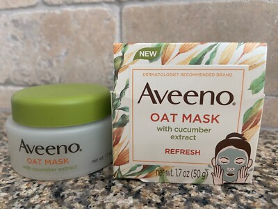 Aveeno Oat Face Mask with Cucumber Extract Refresh Tired Skin Nourishing 1.7 Oz
