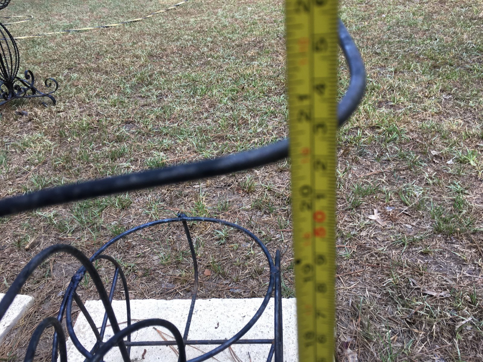 VINTAGE   Plant Stand Tricycle 3 Wheel Wrought Iron Metal Wood Planter